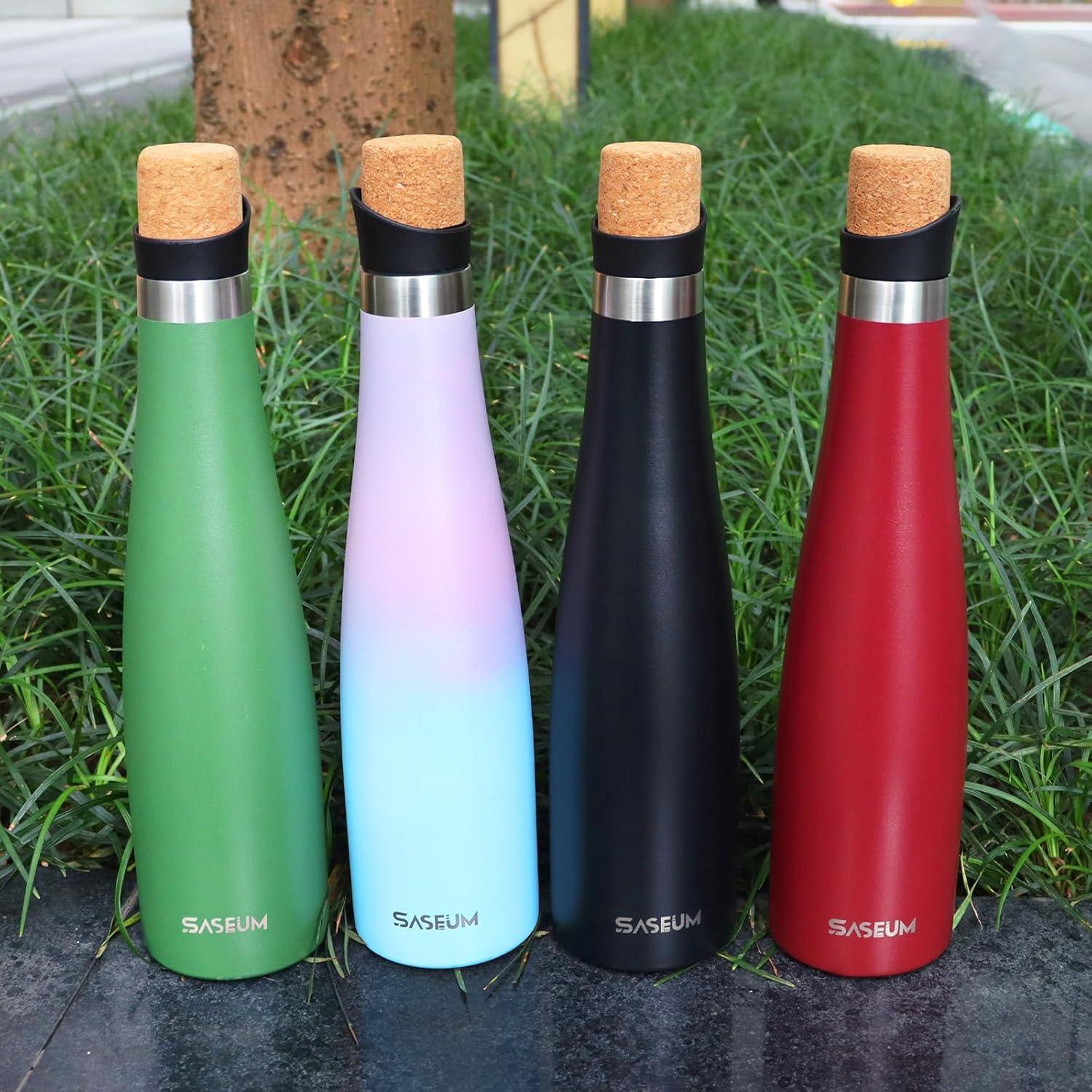 Botella de Agua SASEUM 32 oz Acero Inoxidable Aislada Rosa y Azul