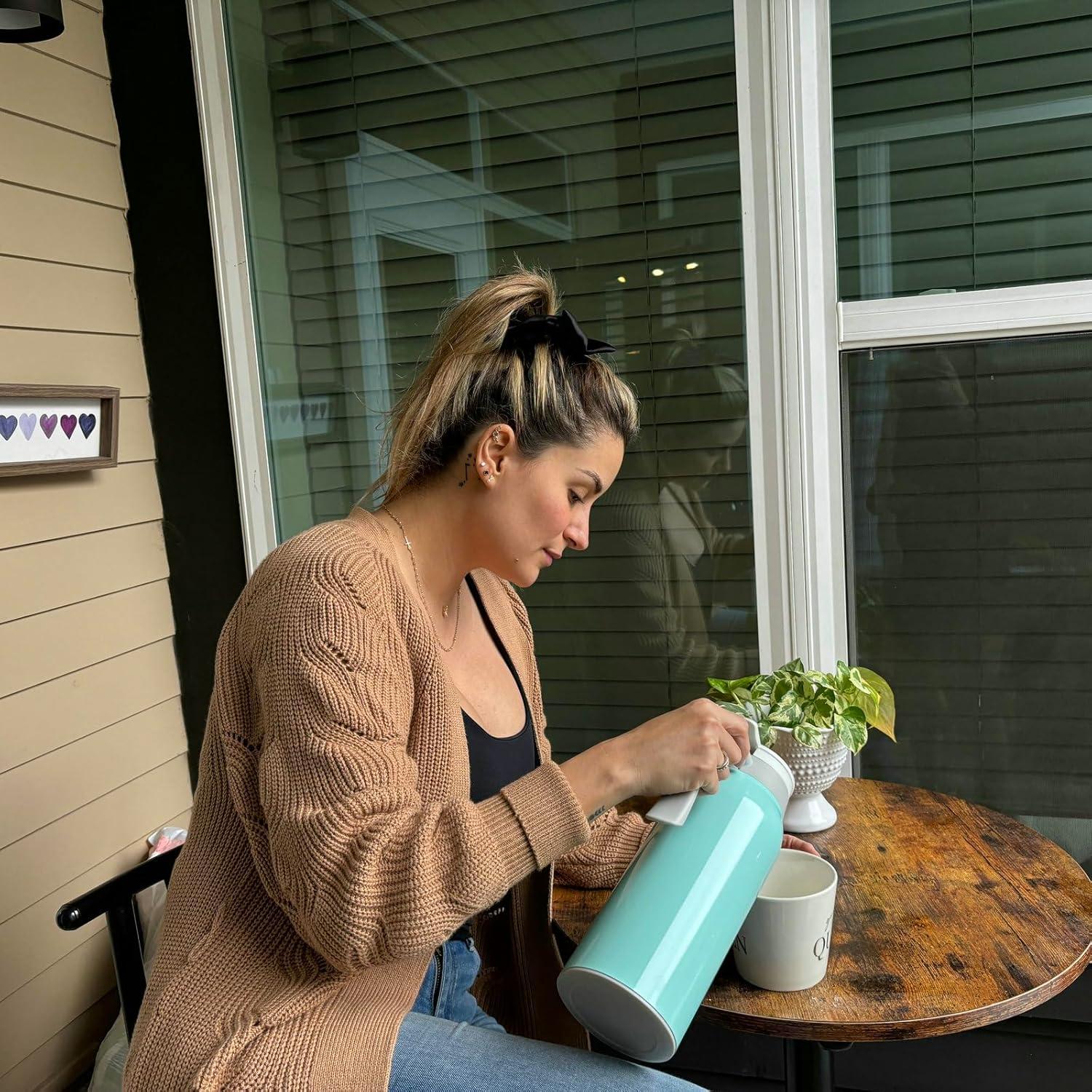 Termo de Café GiNT 1.5L Acero Inoxidable Azul Doble Pared