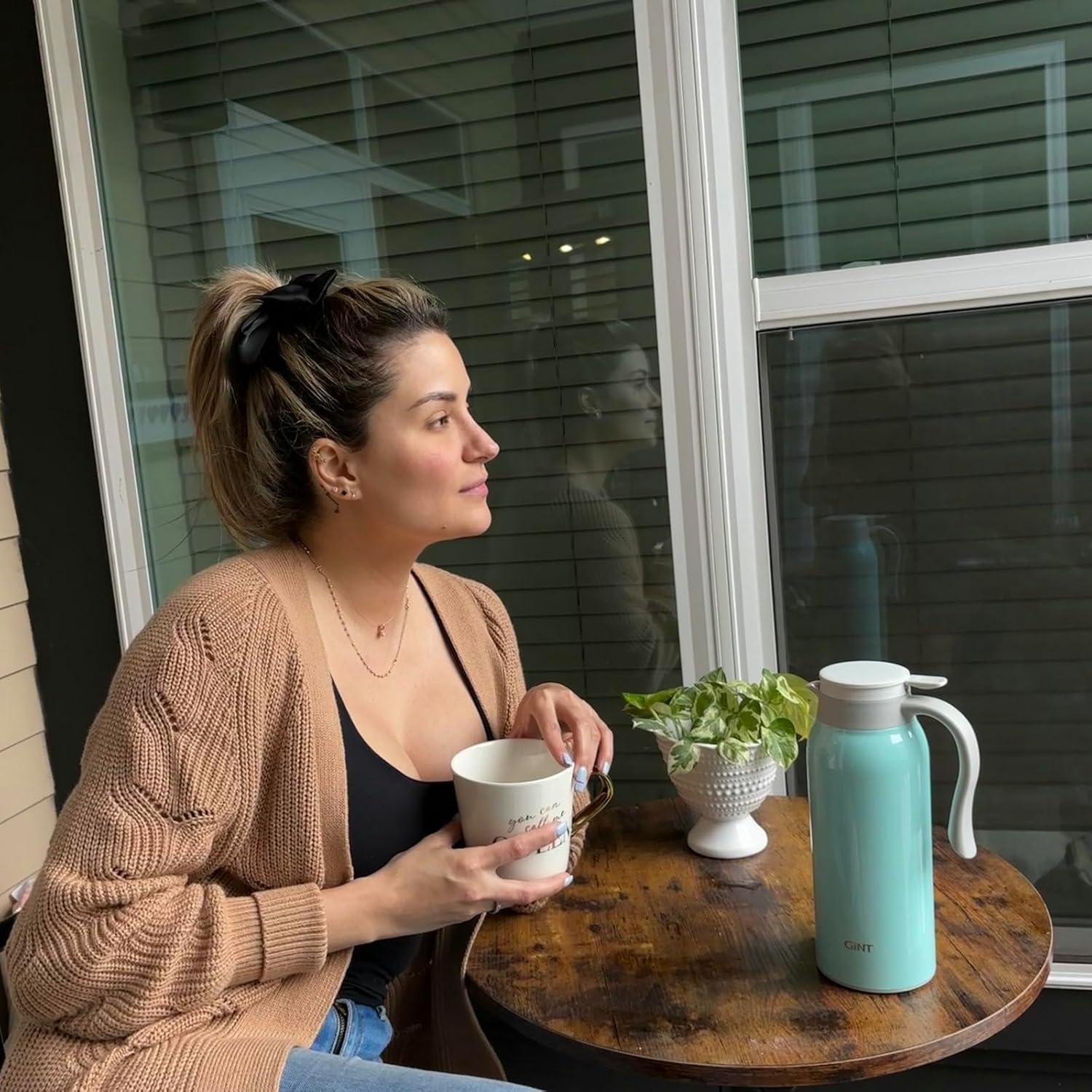 Termo de Café GiNT 1.5L Acero Inoxidable Azul Doble Pared