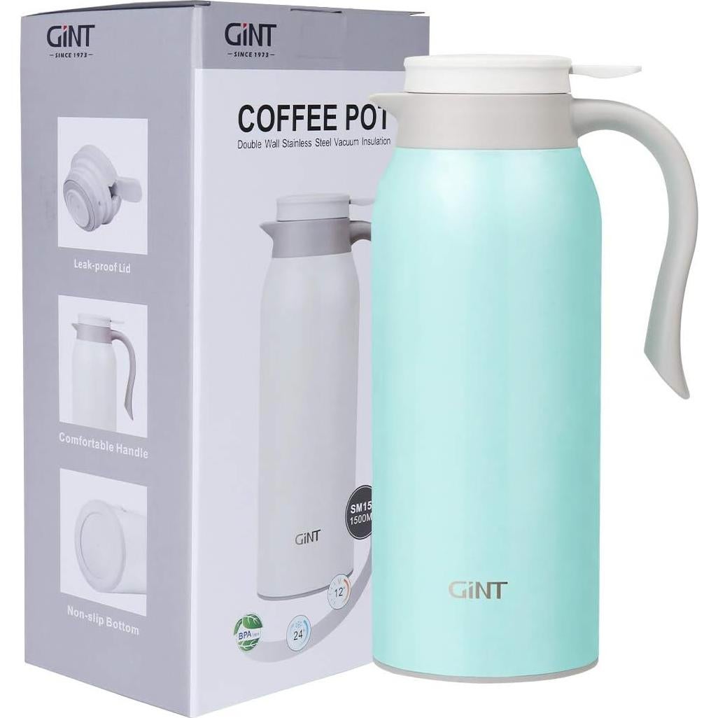 Termo de Café GiNT 1.5L Acero Inoxidable Azul Doble Pared