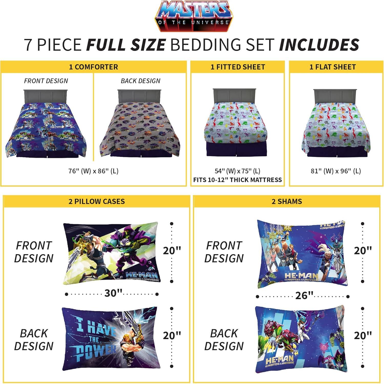 Conjunto Ropa de Cama Franco 7 Piezas He-Man Microfibra