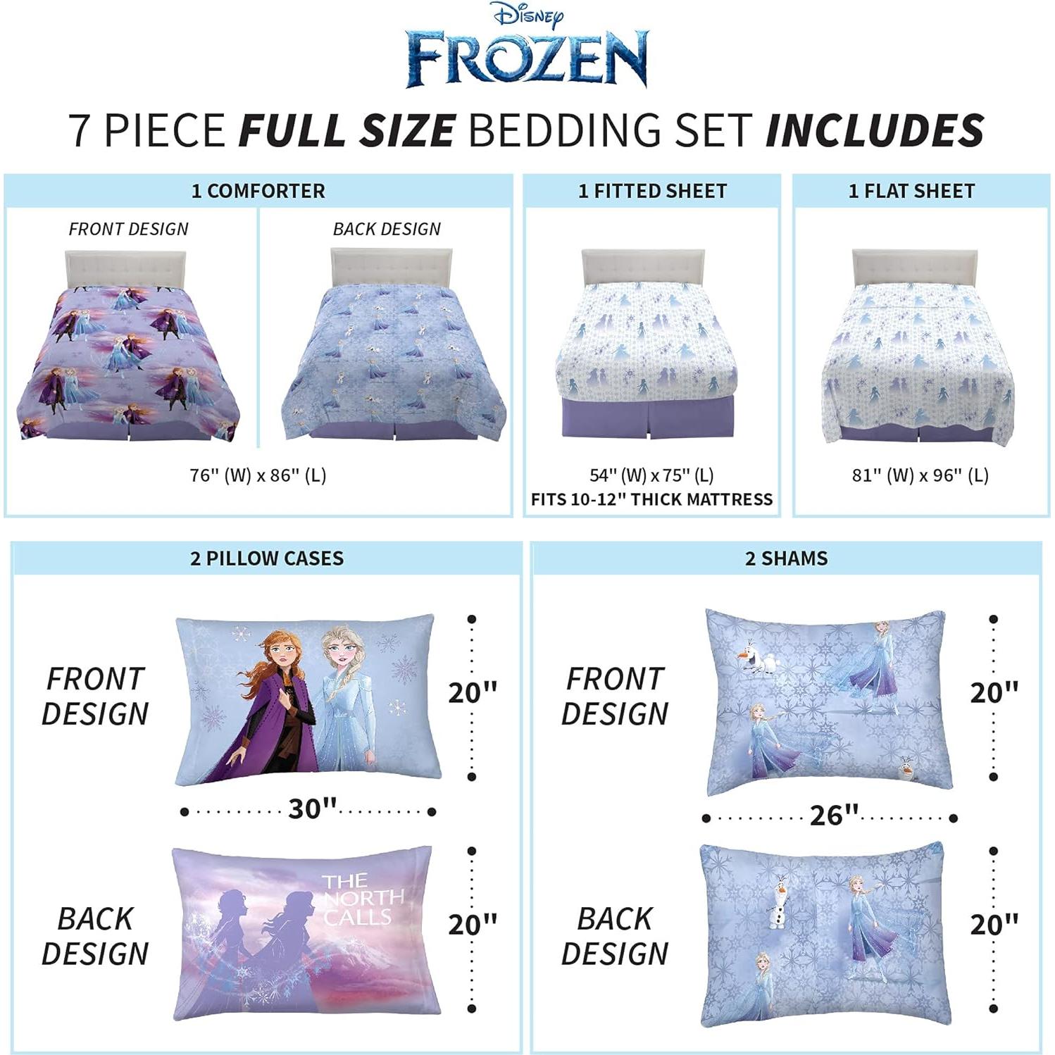 Conjunto de Ropa de Cama Disney Frozen 2 7 Piezas Franco