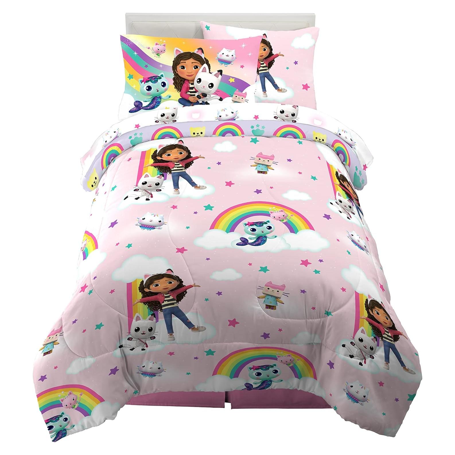 Juego de Ropa de Cama Franco Gabby's Dollhouse 5 Piezas