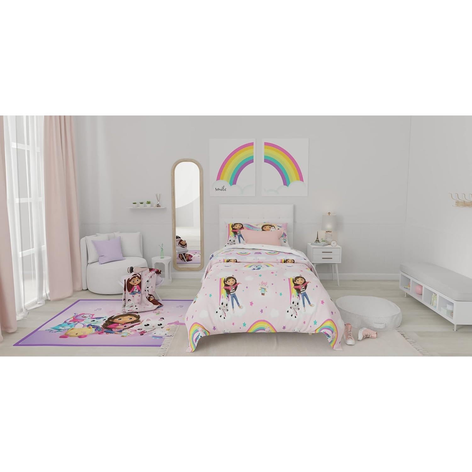 Juego de Ropa de Cama Franco Gabby's Dollhouse 5 Piezas