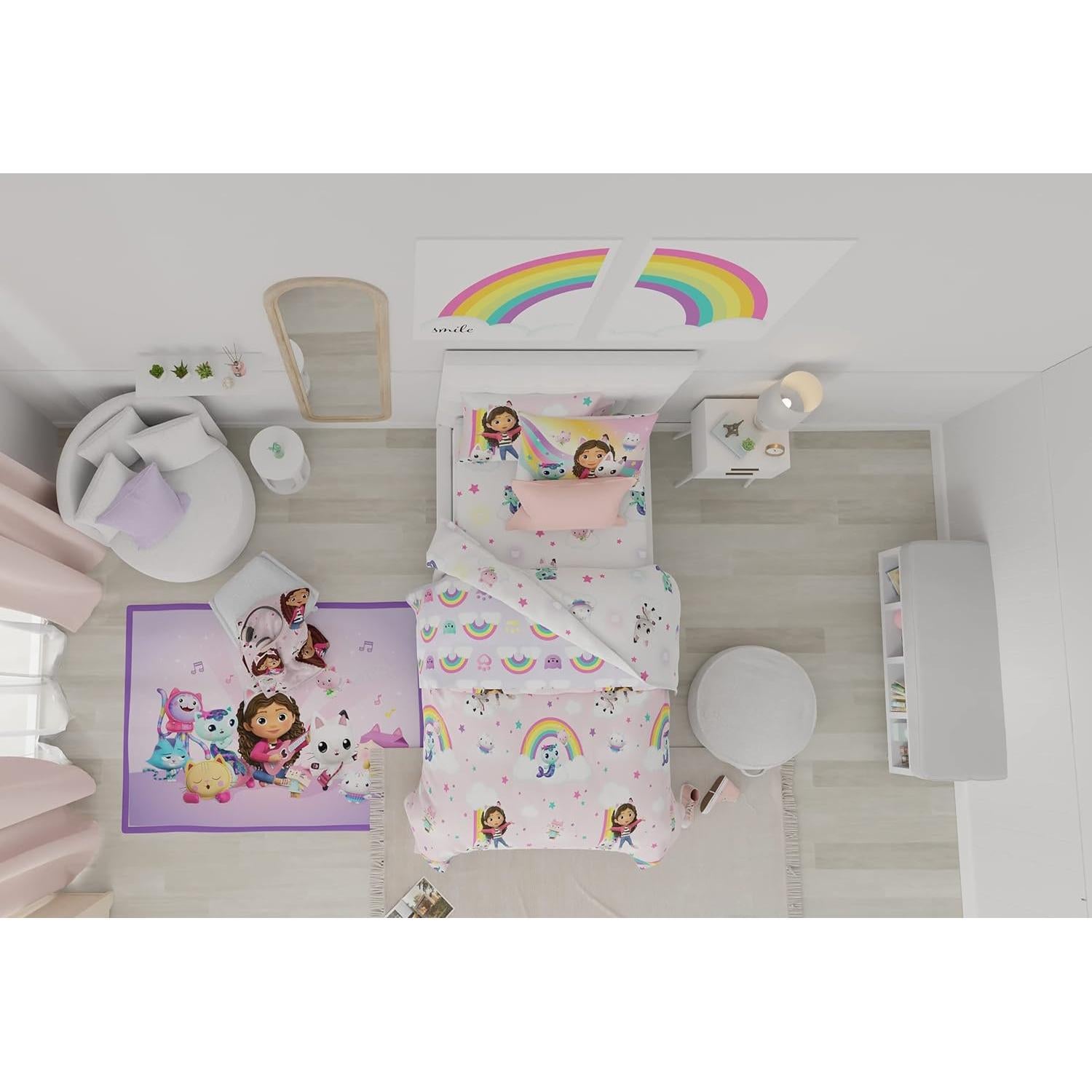 Juego de Ropa de Cama Franco Gabby's Dollhouse 5 Piezas