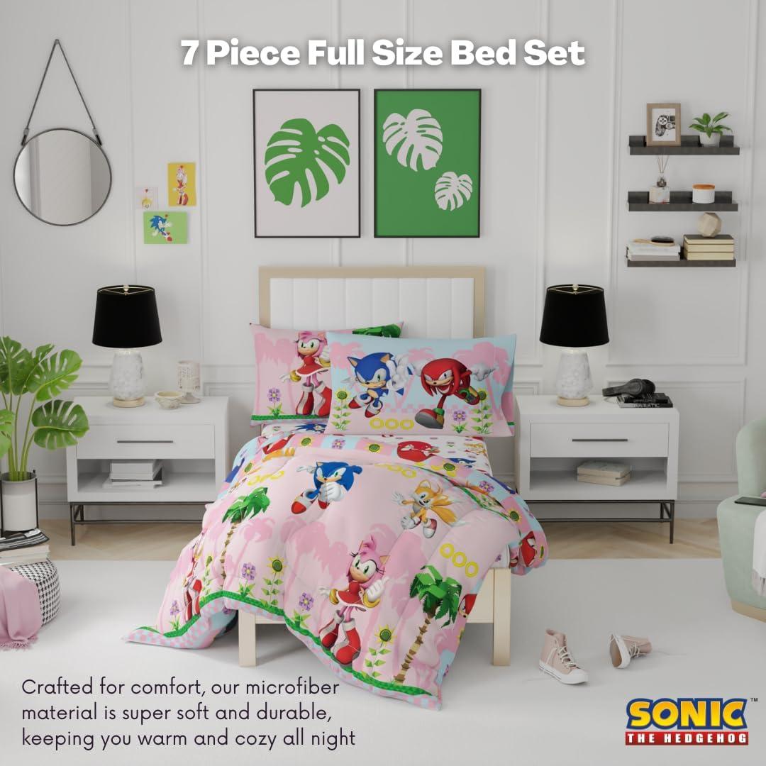 Conjunto Ropa de Cama Sonic Chica Franco 5 Piezas Individual