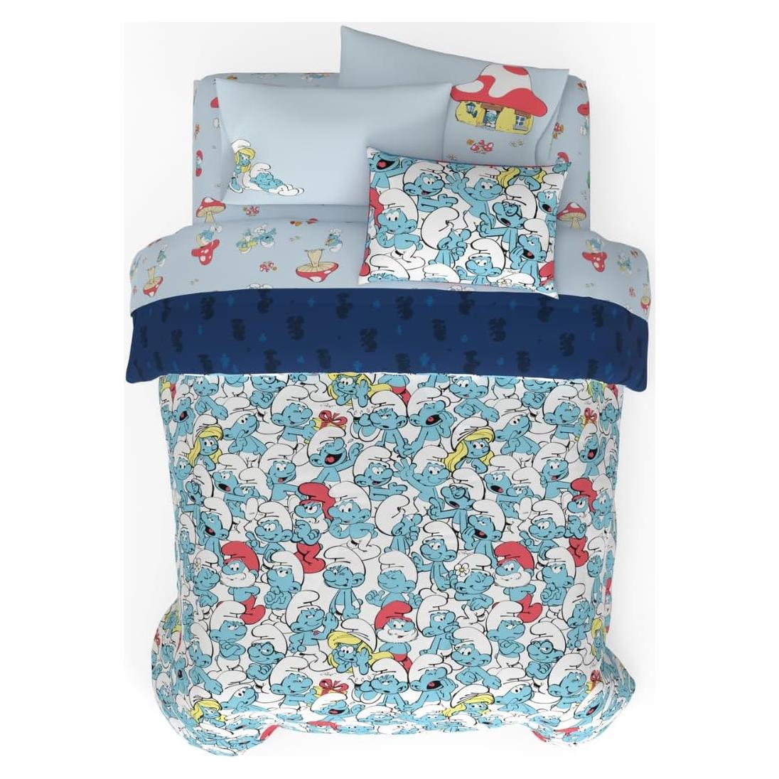 Juego de Cama Los Pitufos Franco 7 Piezas Tamaño Queen