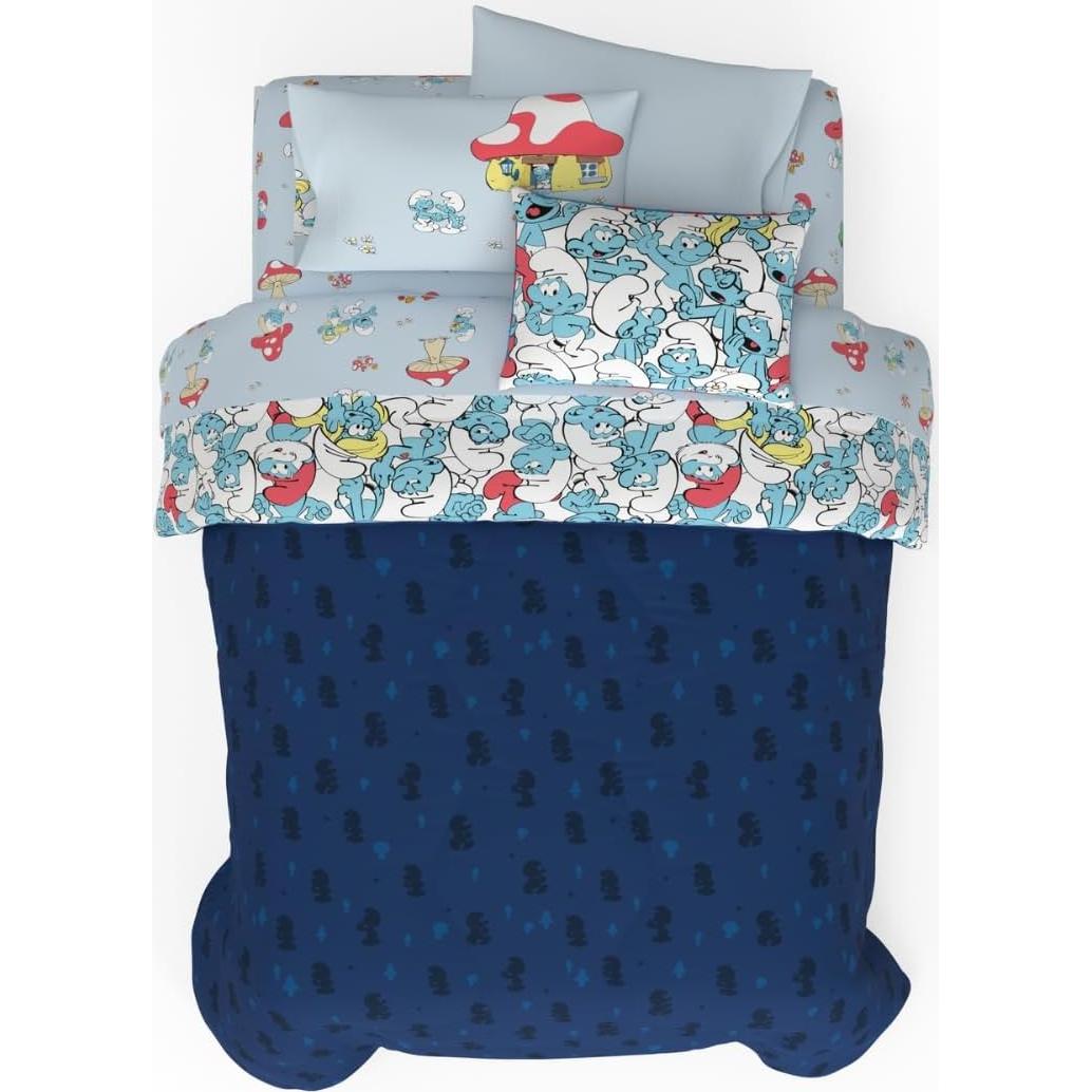 Juego de Cama Los Pitufos Franco 7 Piezas Tamaño Queen