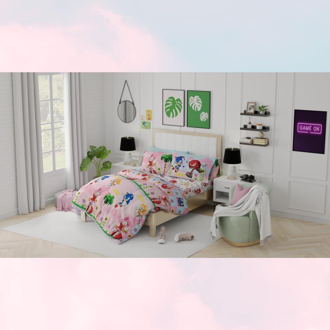 Conjunto Ropa de Cama Sonic Chica Franco 7 Piezas Completo