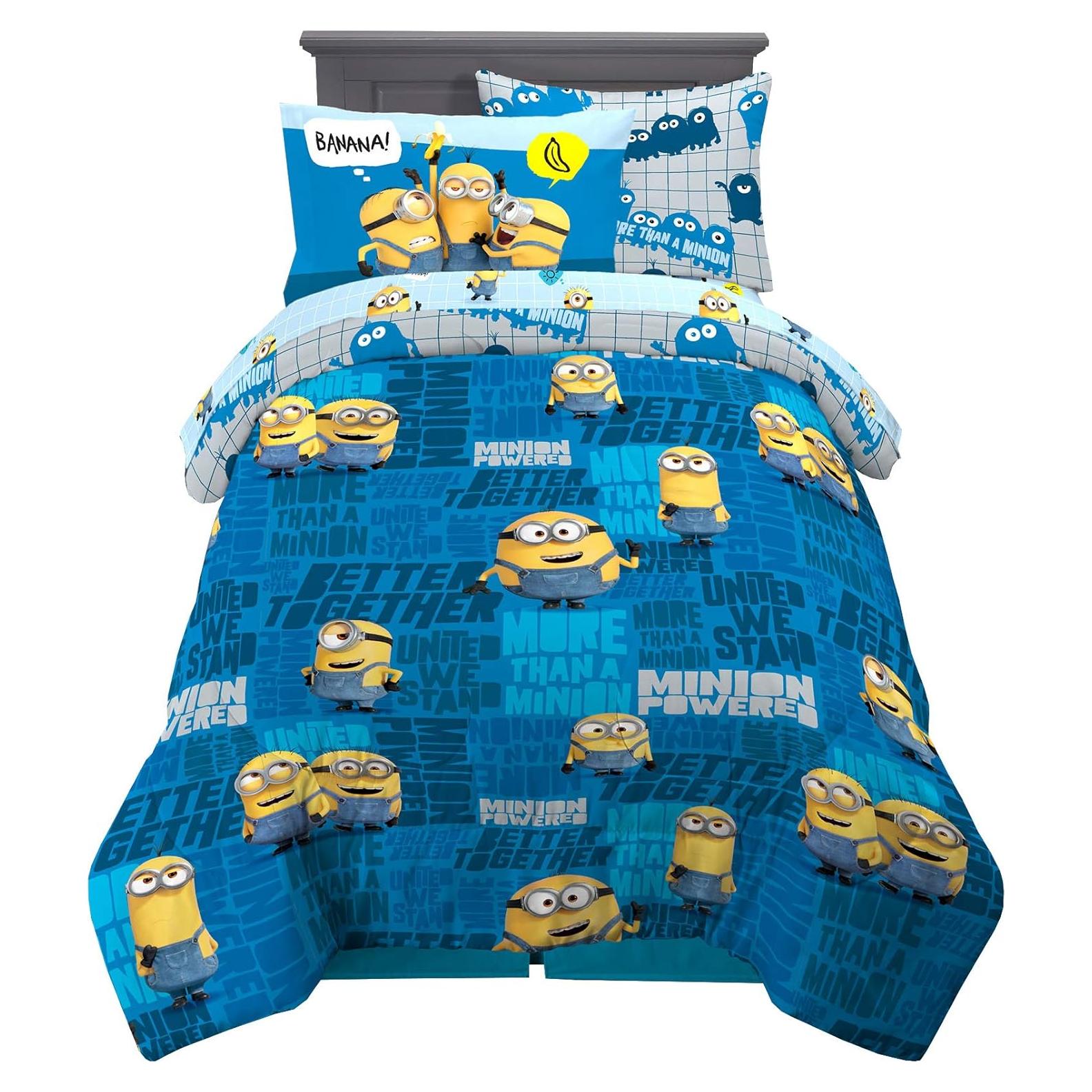Juego de Ropa de Cama Franco Minions 5 Piezas Twin
