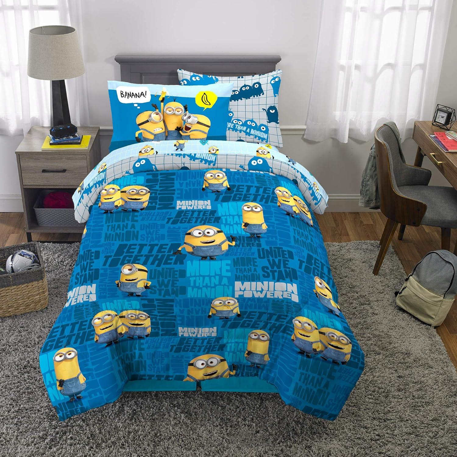 Juego de Ropa de Cama Franco Minions 5 Piezas Twin