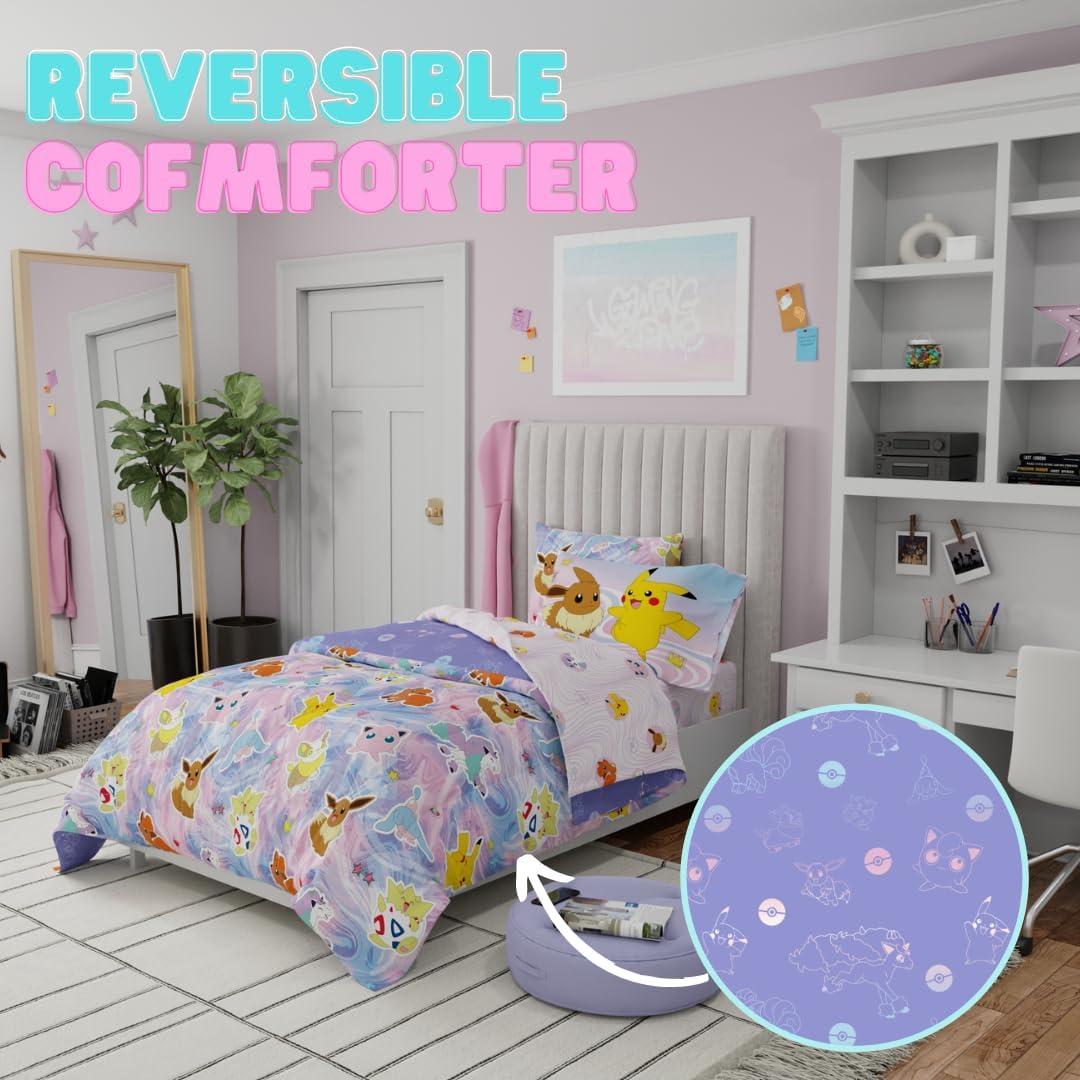 Juego de Cama Pokemon Chica Franco 5 Piezas Individual