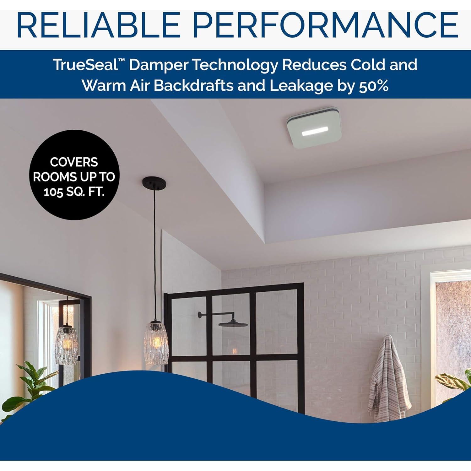 Ventilador de Escape Broan-NuTone AE110LK 110 CFM LED Blanco