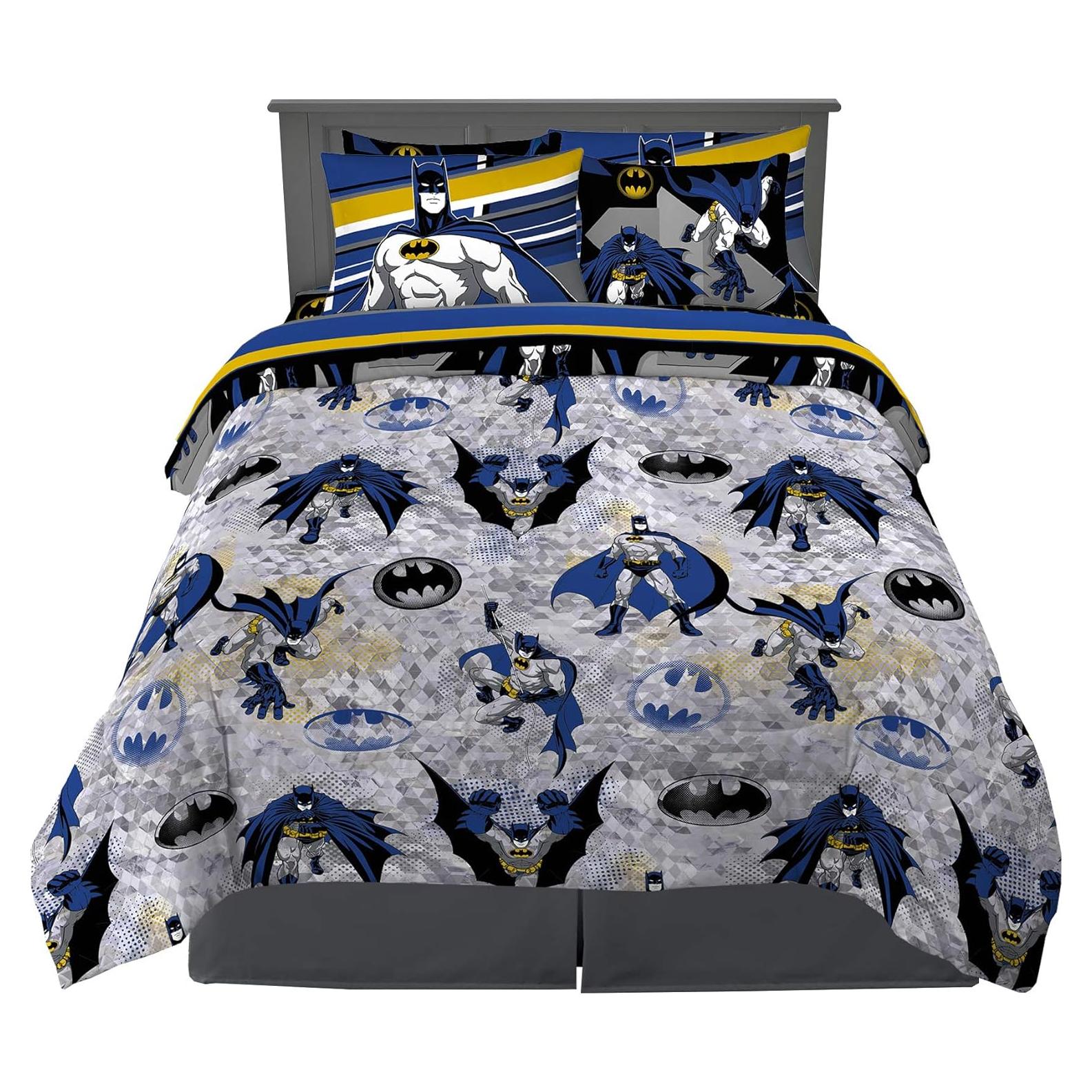 Juego de Ropa de Cama Franco 7 Piezas Batman Microfibra