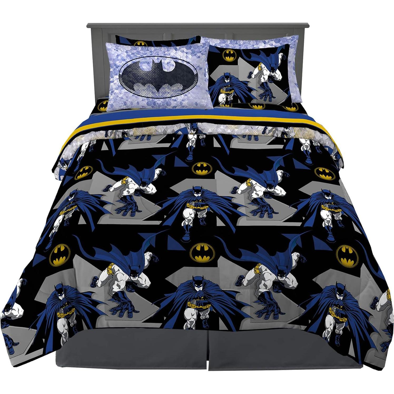 Juego de Ropa de Cama Franco 7 Piezas Batman Microfibra