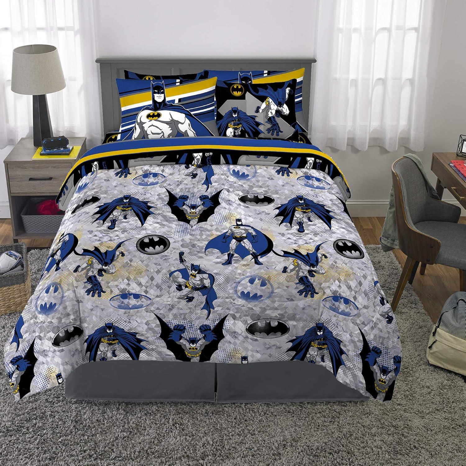 Juego de Ropa de Cama Franco 7 Piezas Batman Microfibra