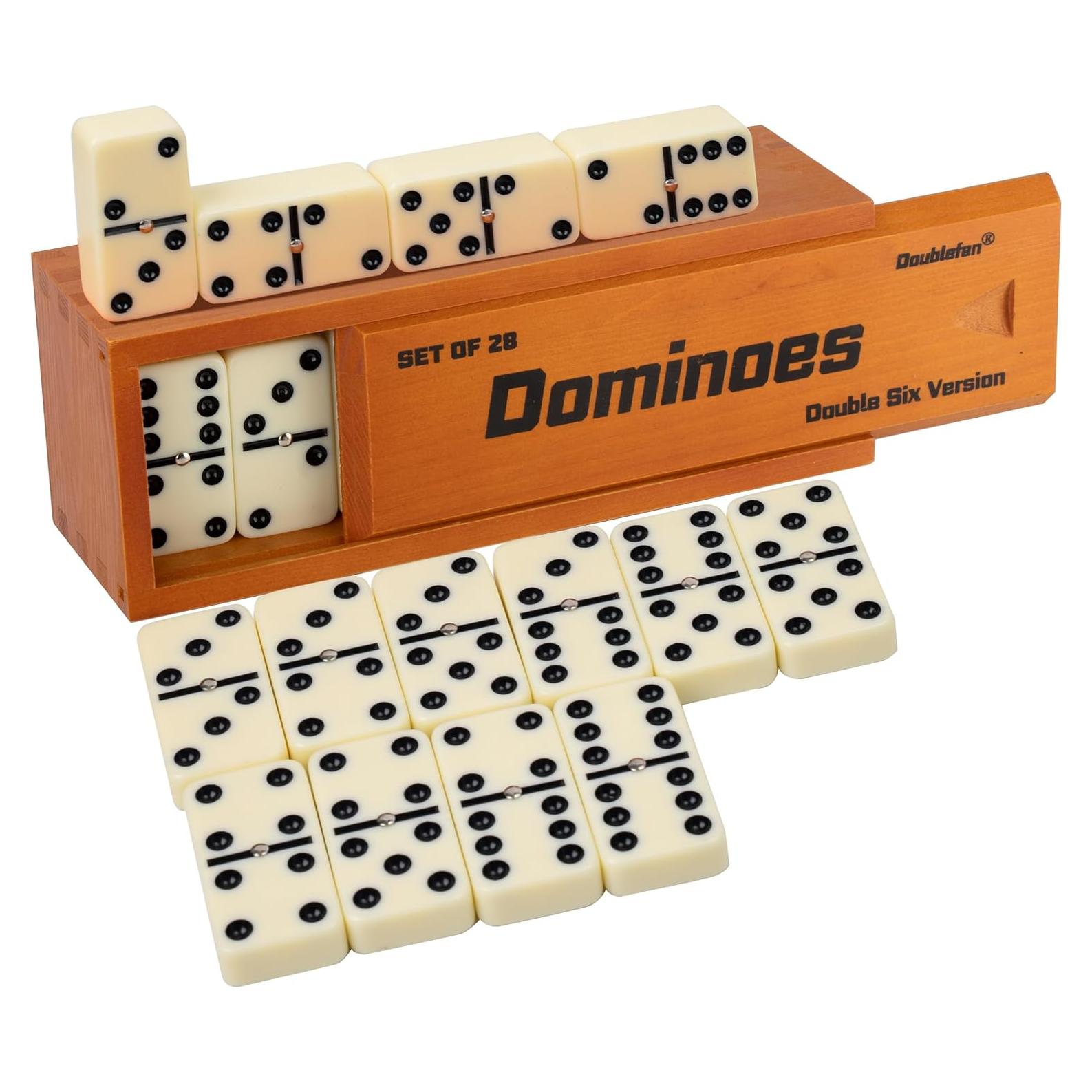 Juego de Dominó Jumbo Doublefan Doble 6 en Caja de Madera