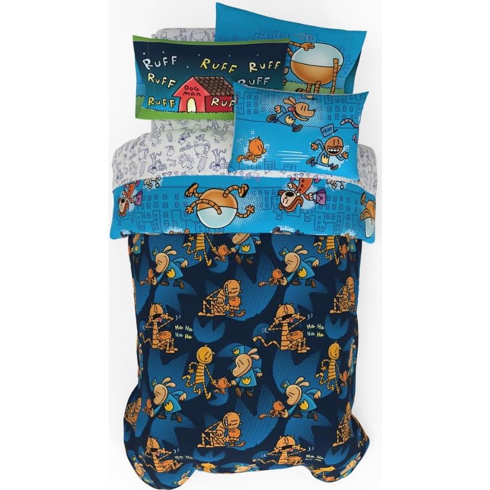 Juego de Cama Infantil Franco Dog Man 5 Piezas Microfibra