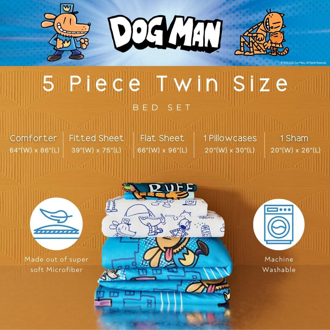 Juego de Cama Infantil Franco Dog Man 5 Piezas Microfibra