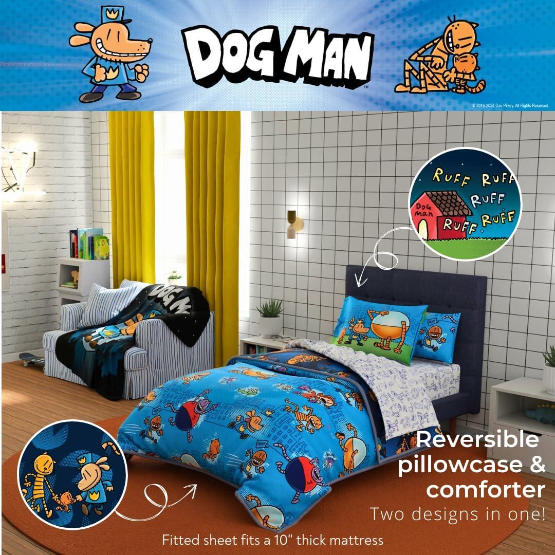Juego de Cama Infantil Franco Dog Man 5 Piezas Microfibra