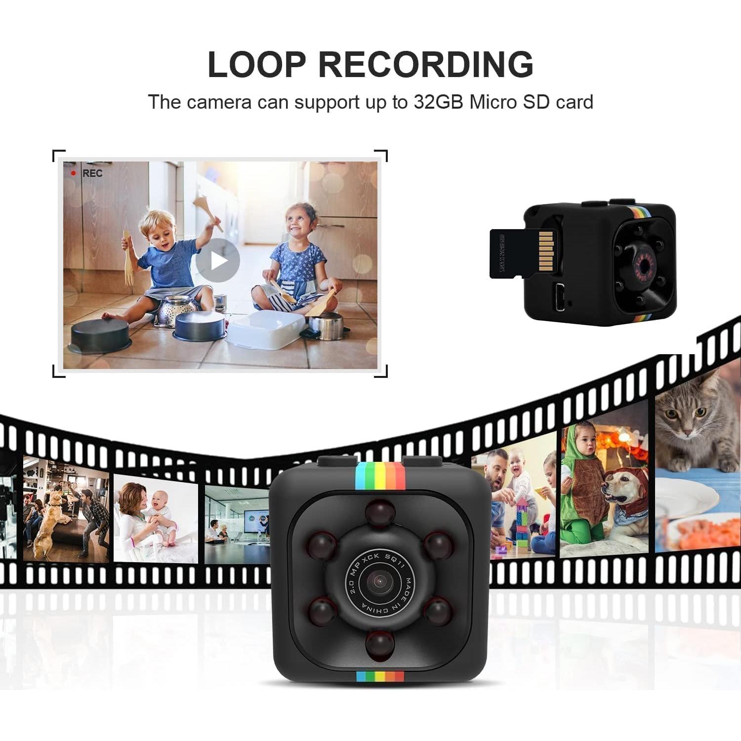 Mini Hidden Camera HD 1080P Camera,Portable Small Nanny Cam,Tiny Camera with Night Vision and Motion Detection,Home Security Cameras for Pet，Indoor/Outdoor (Mini)