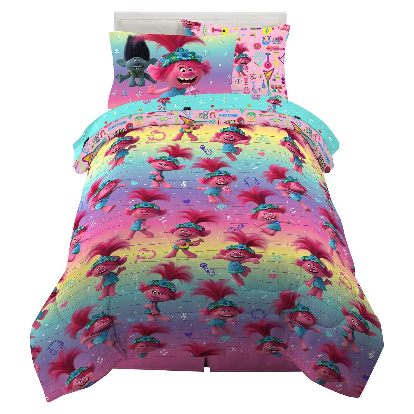 Juego de Cama Franco 5 Piezas Trolls World Tour Individual