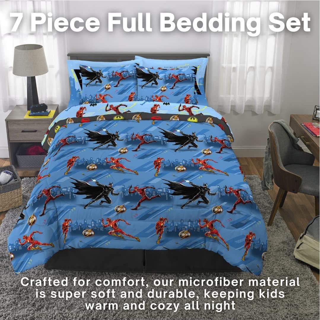 Juego de Sábanas y Edredón The Flash Franco 7 Piezas