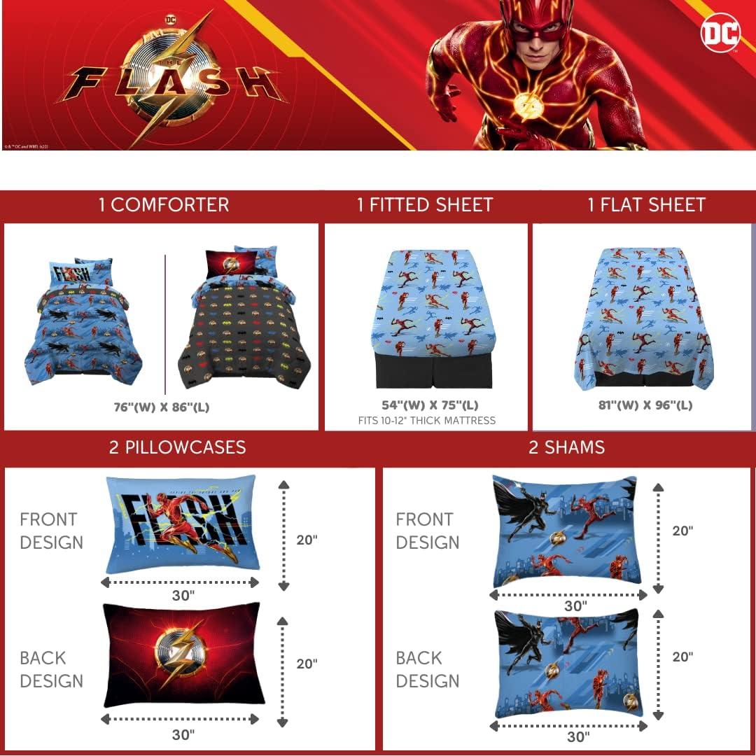 Juego de Sábanas y Edredón The Flash Franco 7 Piezas