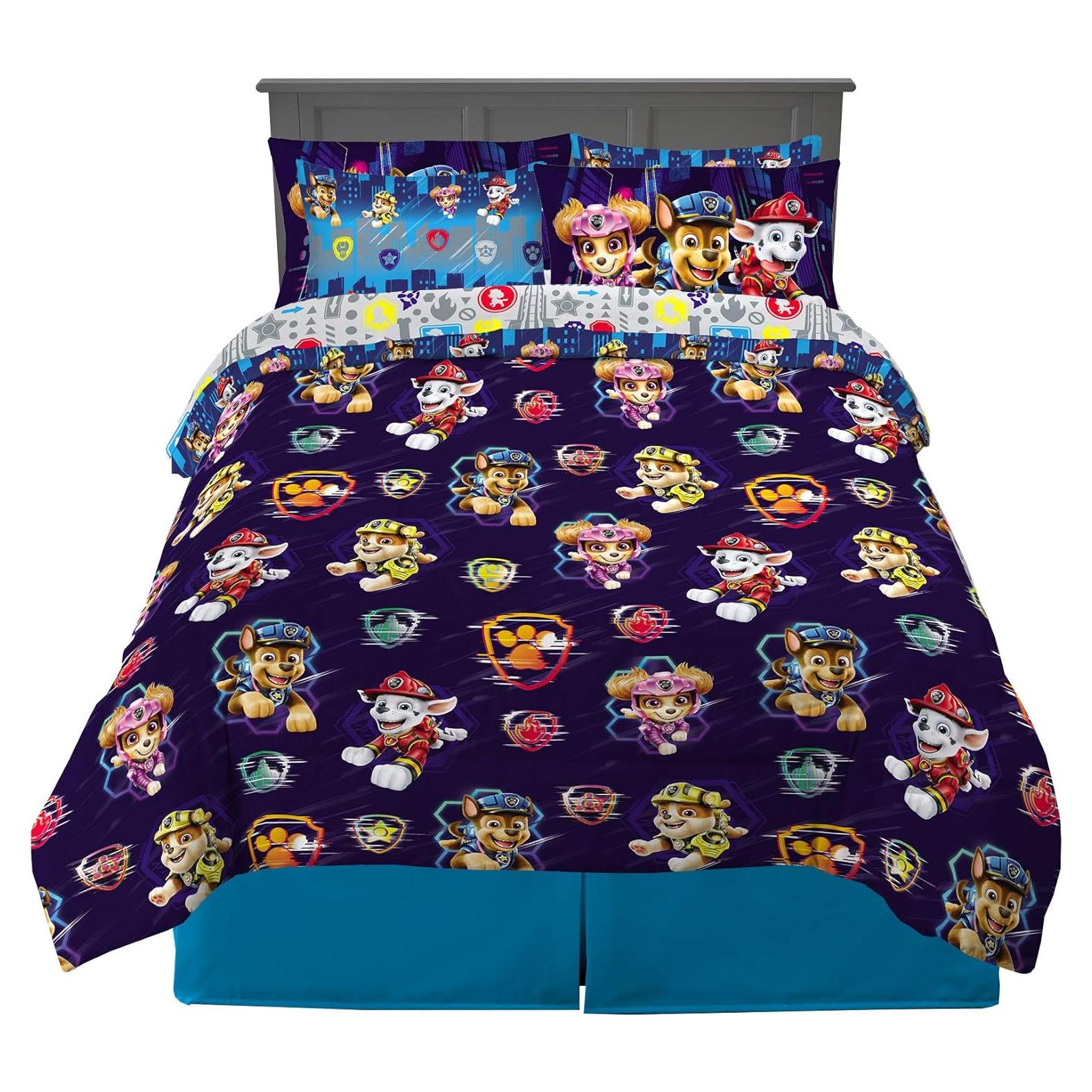 Juego de Ropa de Cama Paw Patrol Franco 7 Piezas Queen