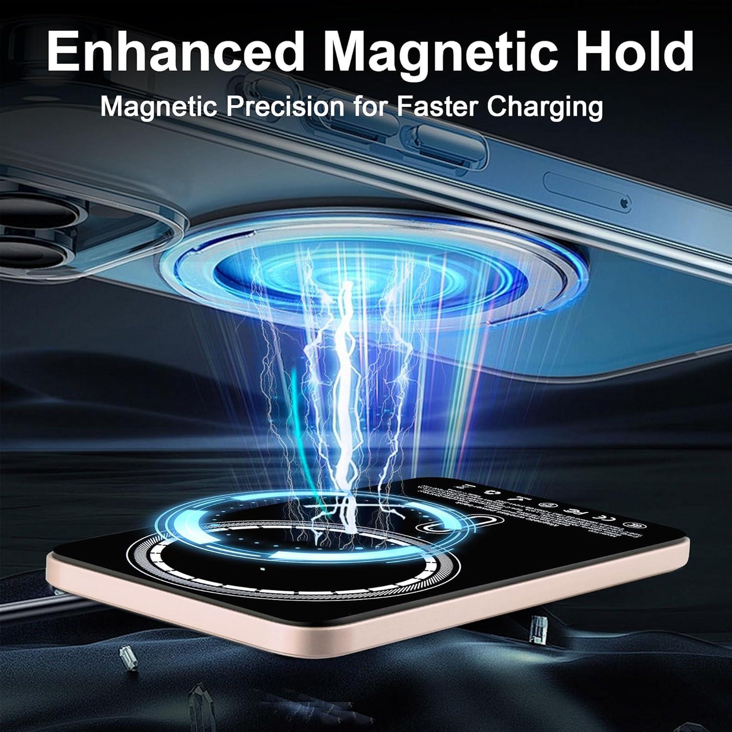 Cargador Portátil Inalámbrico Magnético VONUV 5000mAh Oro