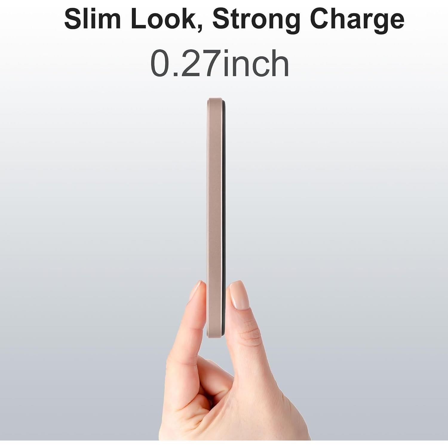 Cargador Portátil Inalámbrico Magnético VONUV 5000mAh Oro