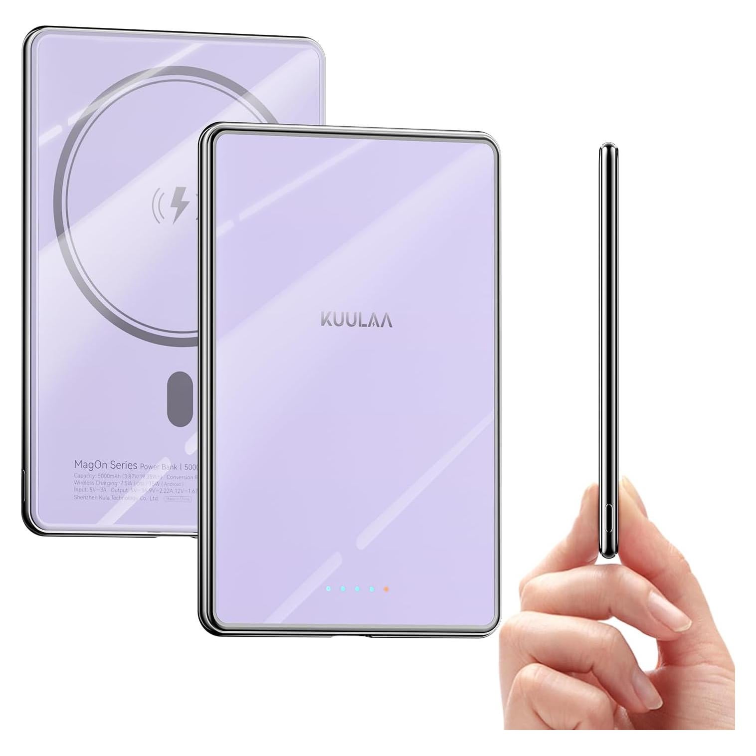 Batería Externa Kuulaa 5000mAh MagSafe Cargador Inalámbrico