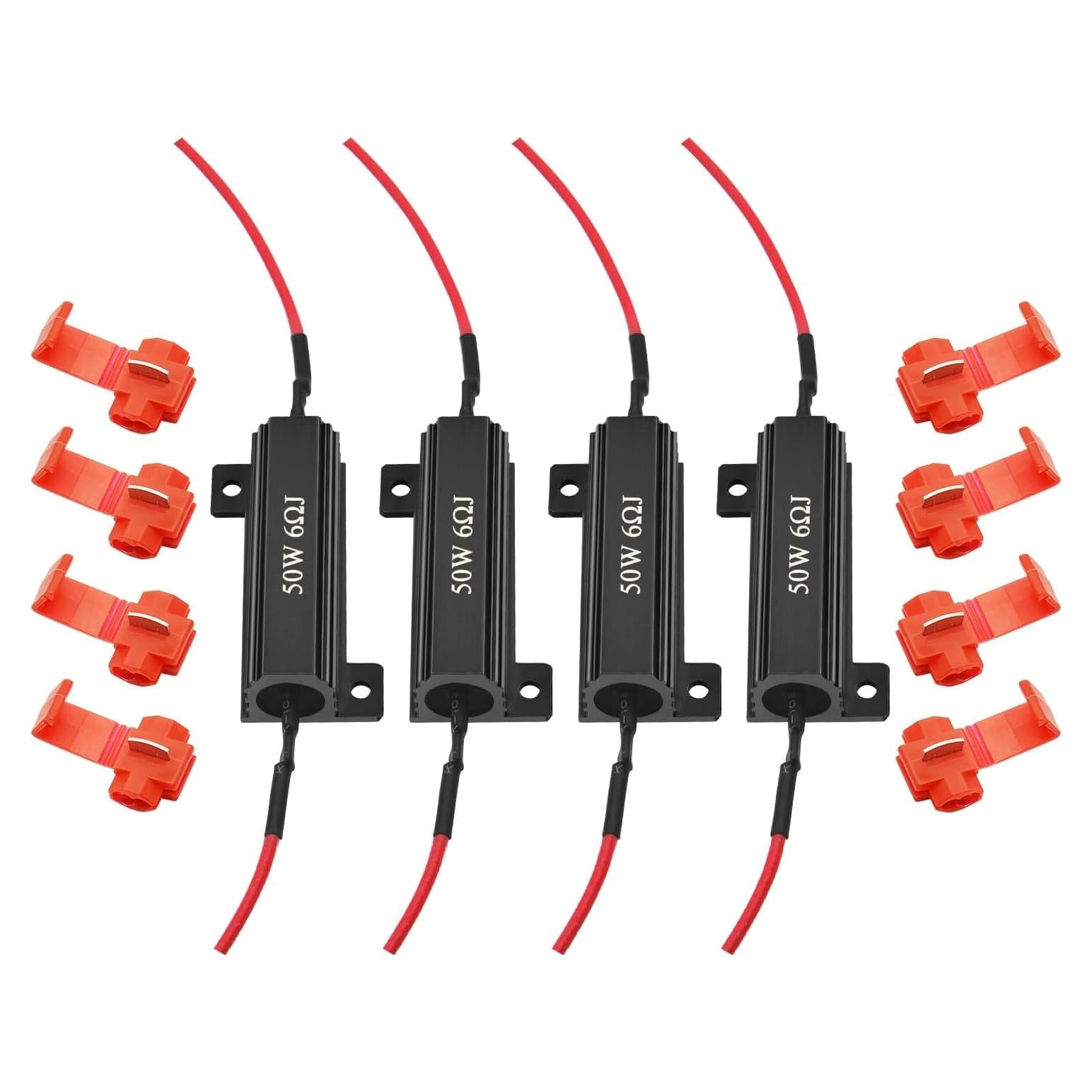 Resistencias de Carga AUXLIGHT 50W 6ohm 4 Piezas - Solución Parpadeo LED