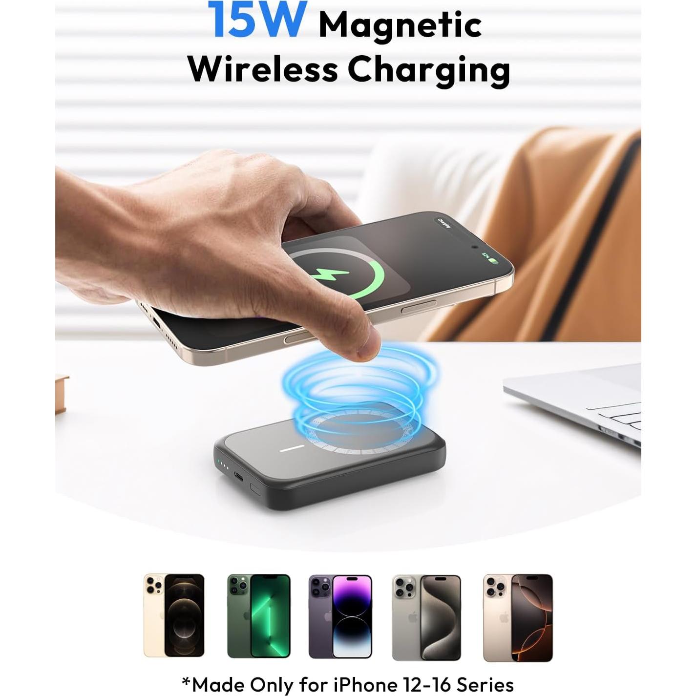 Banco de Poder Inalámbrico Bilivein 10000mAh Carga Rápida USB-C