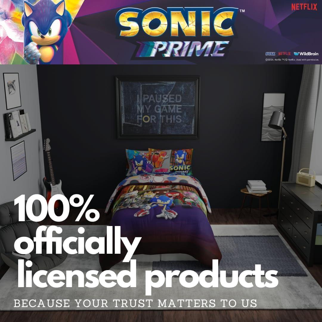 Juego de Ropa de Cama Sonic Prime Franco 4 Piezas Individual