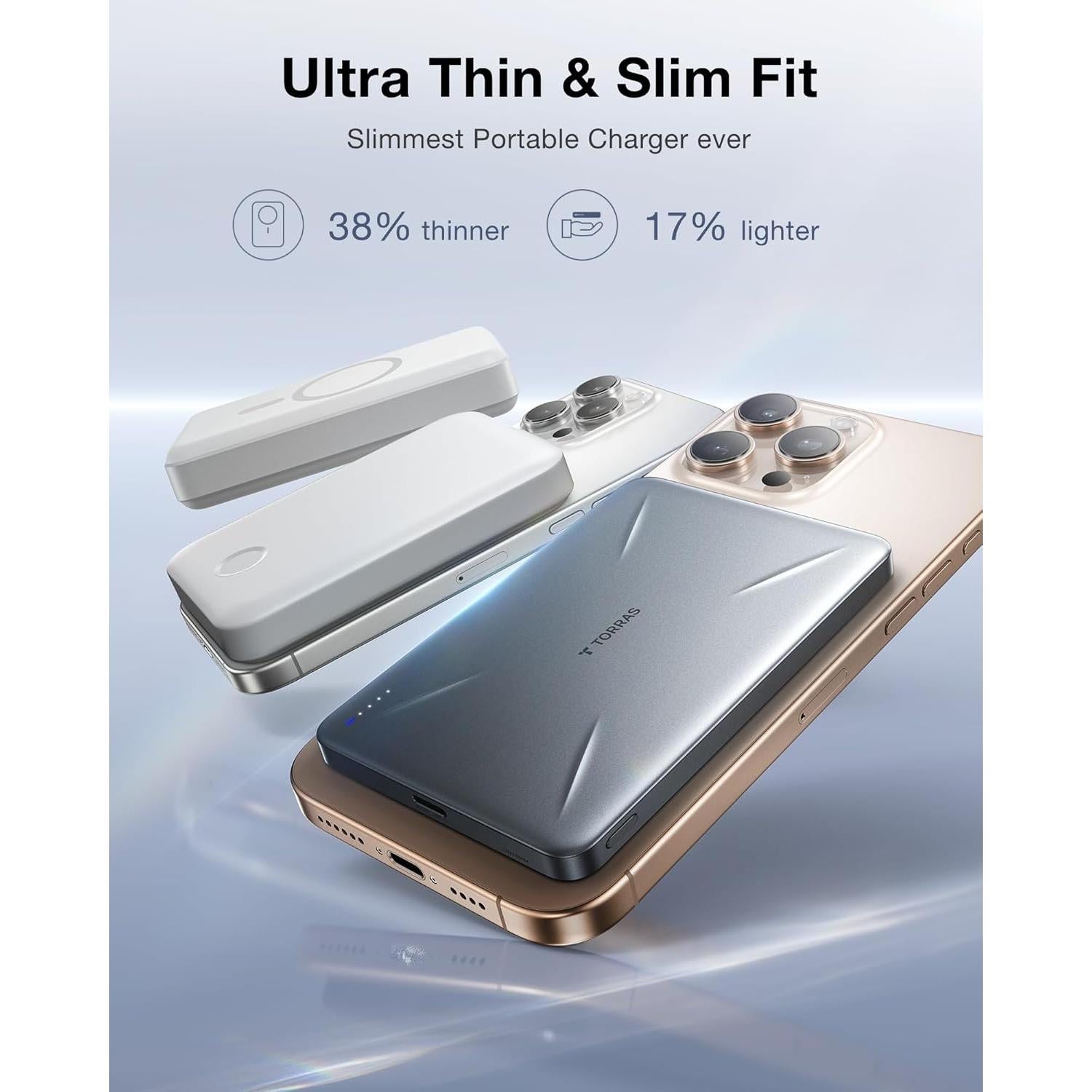 Cargador Portátil MagSafe TORRAS 5000mAh Carga Rápida