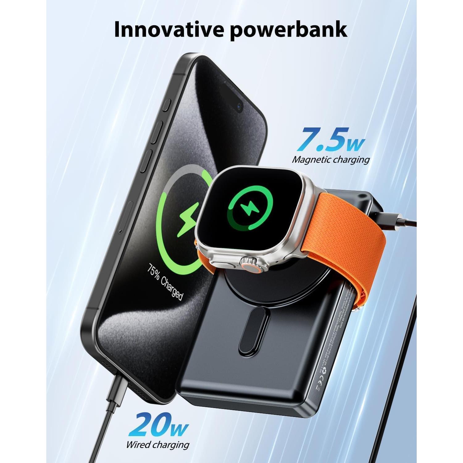 Batería Portátil KPON Magsafe 10000mAh Carga Rápida para Apple