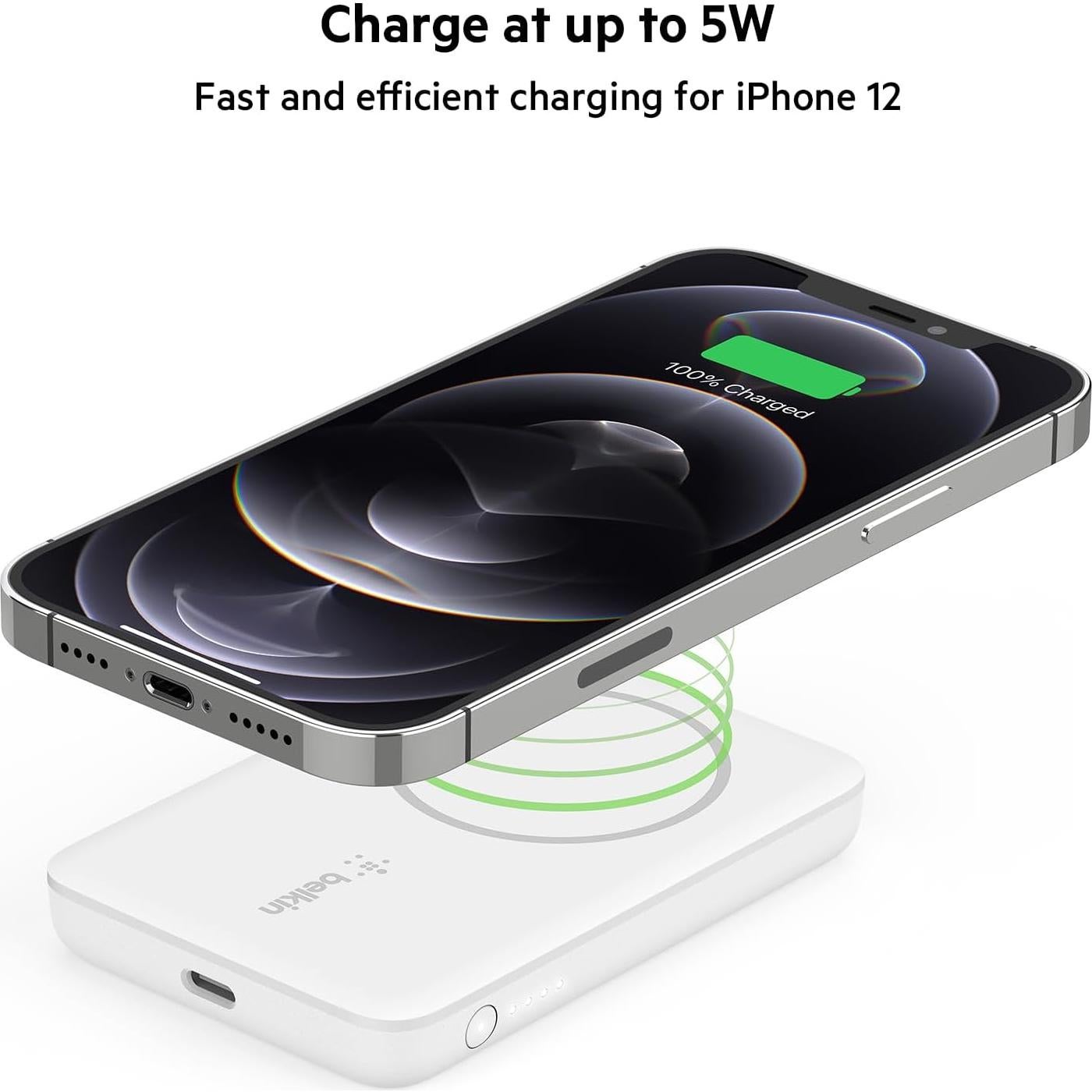 Cargador Portátil Inalámbrico MagSafe Belkin 2500mAh Blanco