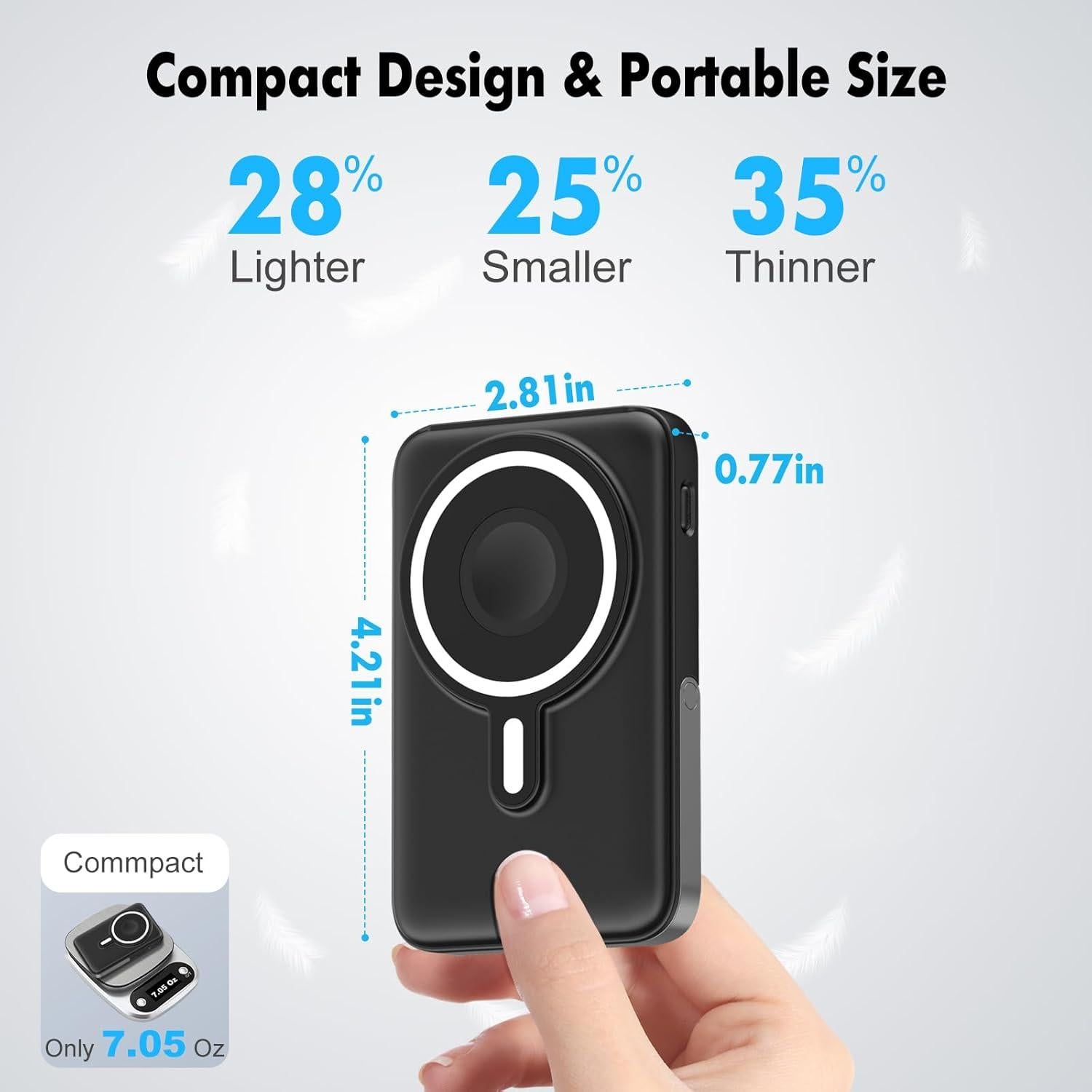 Cargador Portátil Inalámbrico 10000mAh JYTIGV Mag-Safe 22.5W