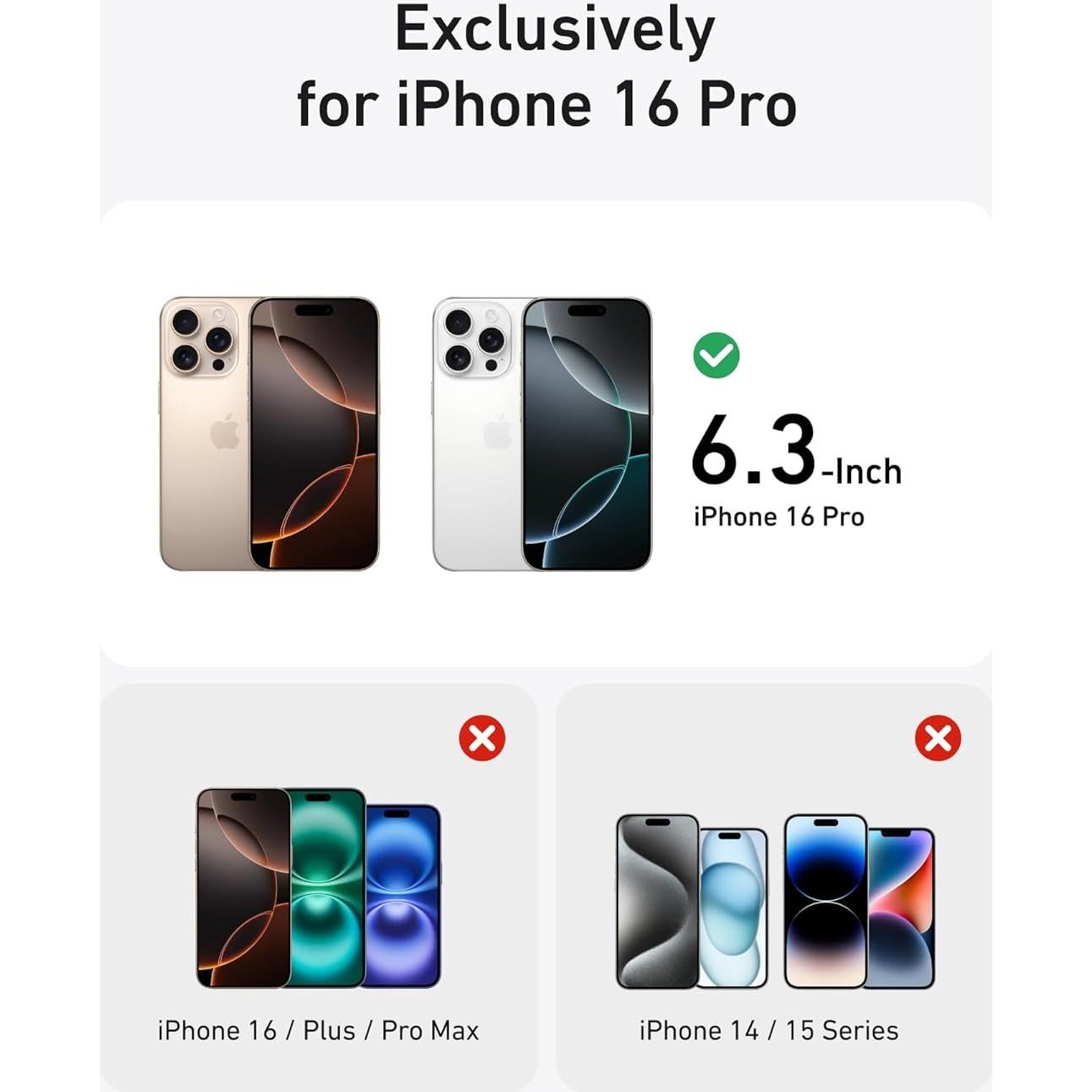 Funda Magnética Anker MagGo para iPhone 16 Pro, Titanio Claro