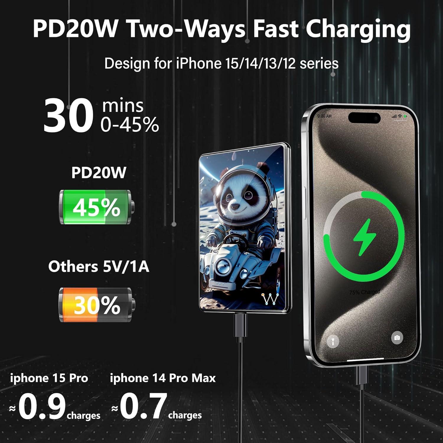 Cargador Portátil Inalámbrico LUCKYDUO 5000mAh Magnético