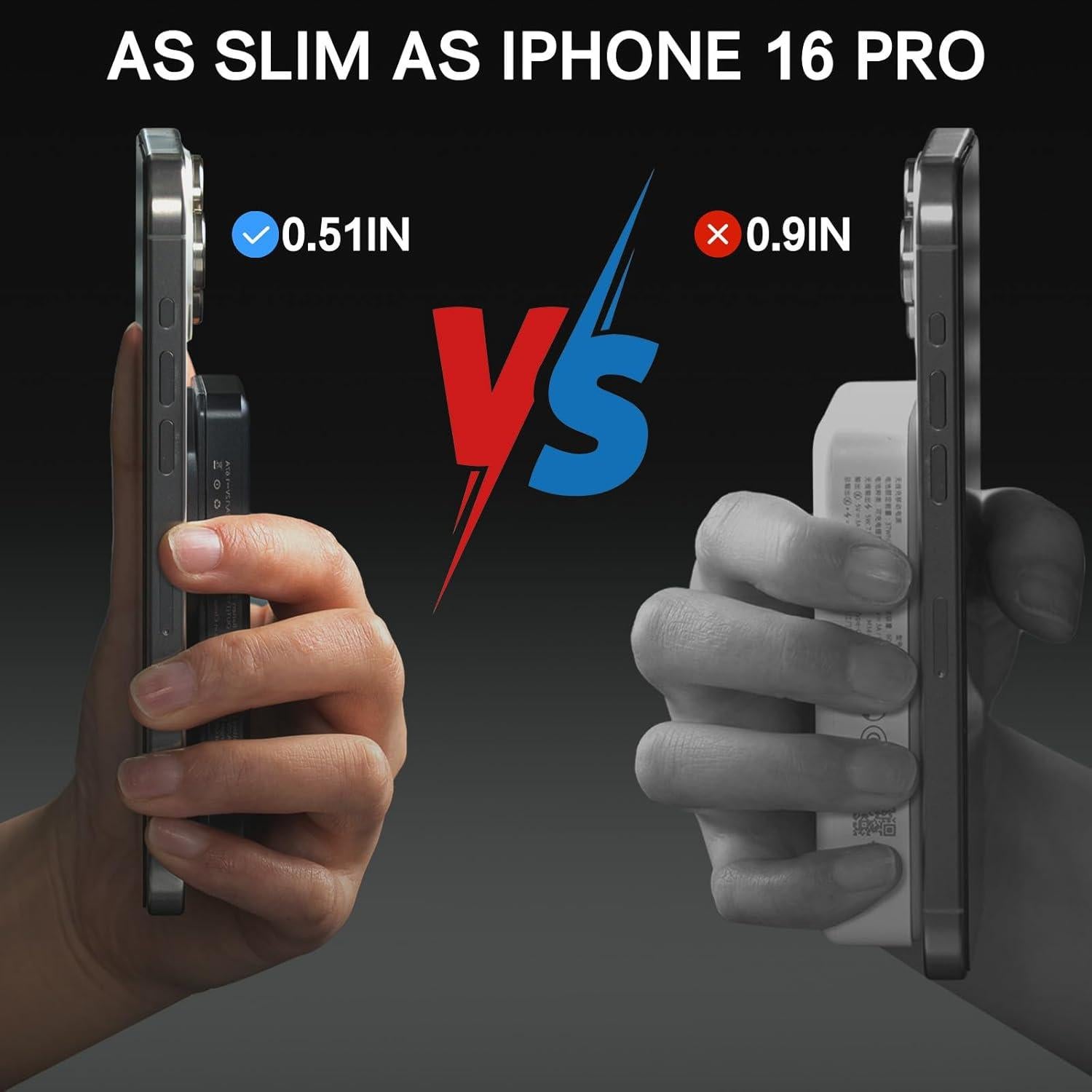 Banco de Poder Magnético 5000mAh Shenzhenshi Negro