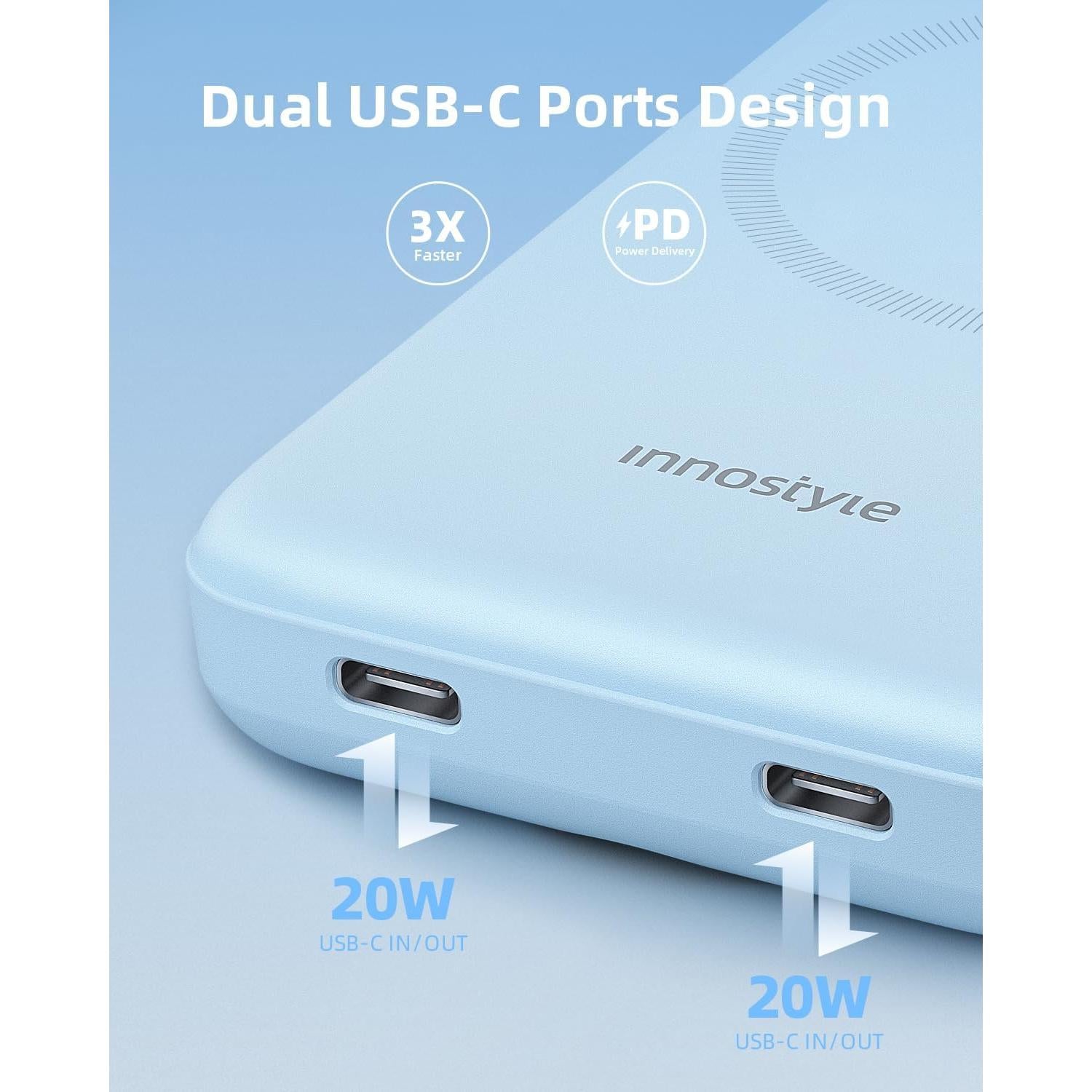 Cargador Portátil Magnético 10000mAh Innostyle Carga Rápida