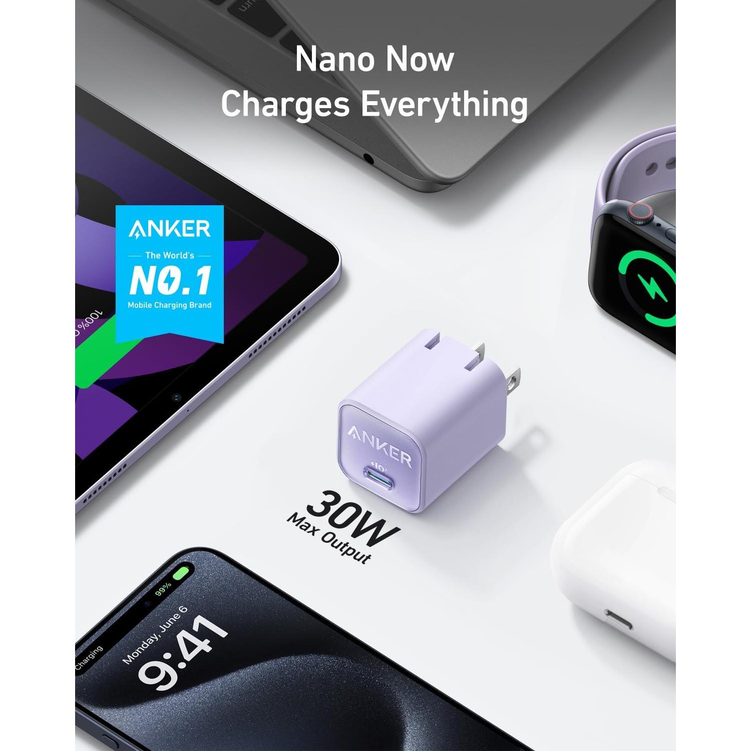 Cargador Anker Nano 30W USB-C GaN + Batería 10,000mAh