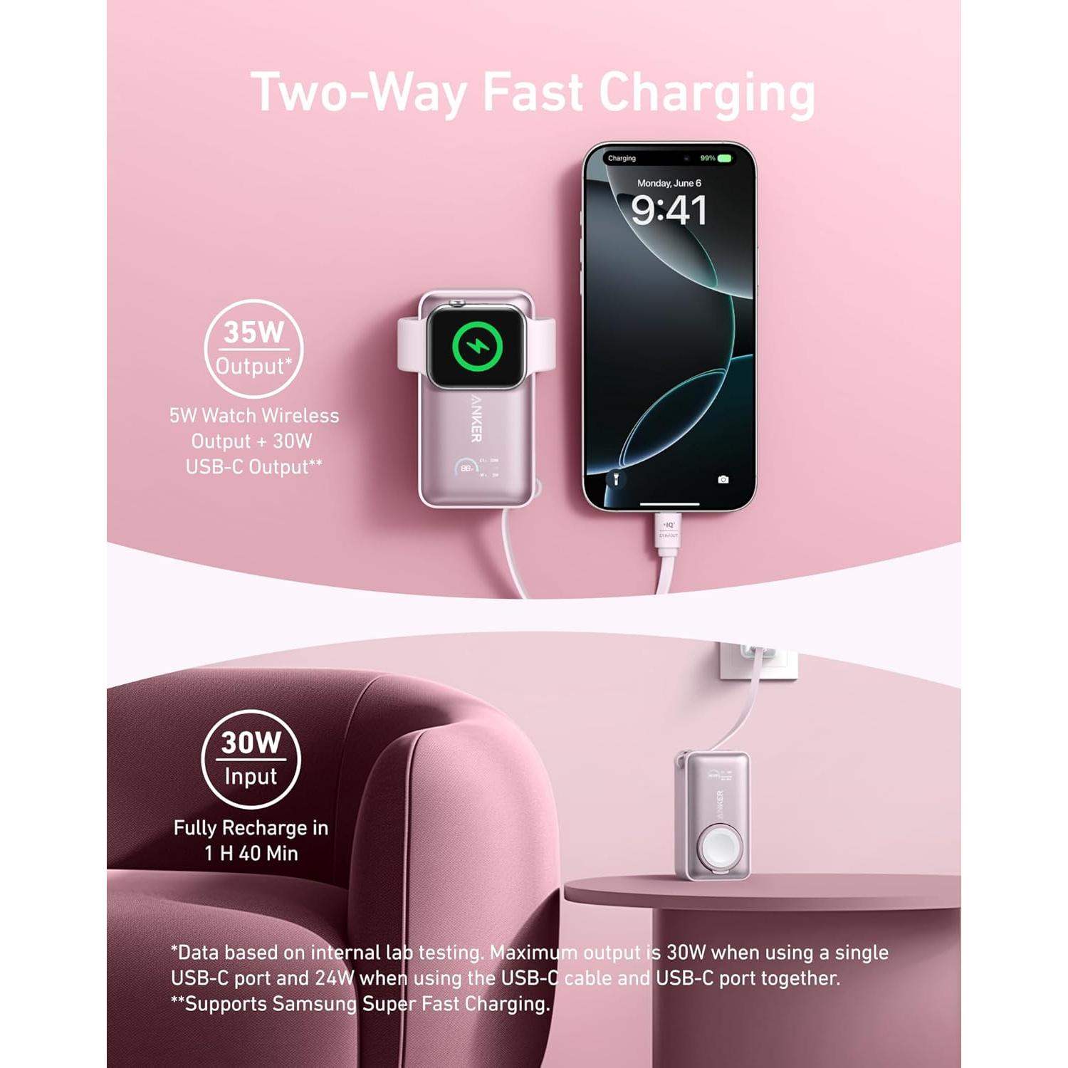 Cargador Anker Nano 30W USB-C GaN + Batería 10,000mAh