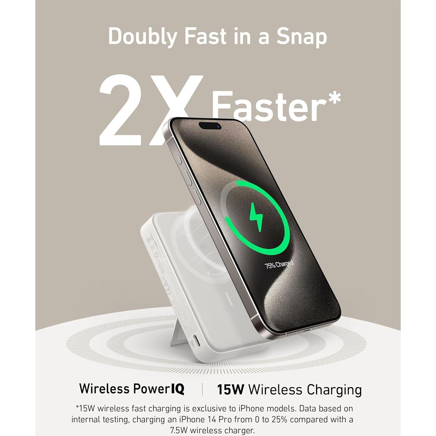 Power Bank Anker MagGo 10,000mAh Carga Rápida Qi2 15W