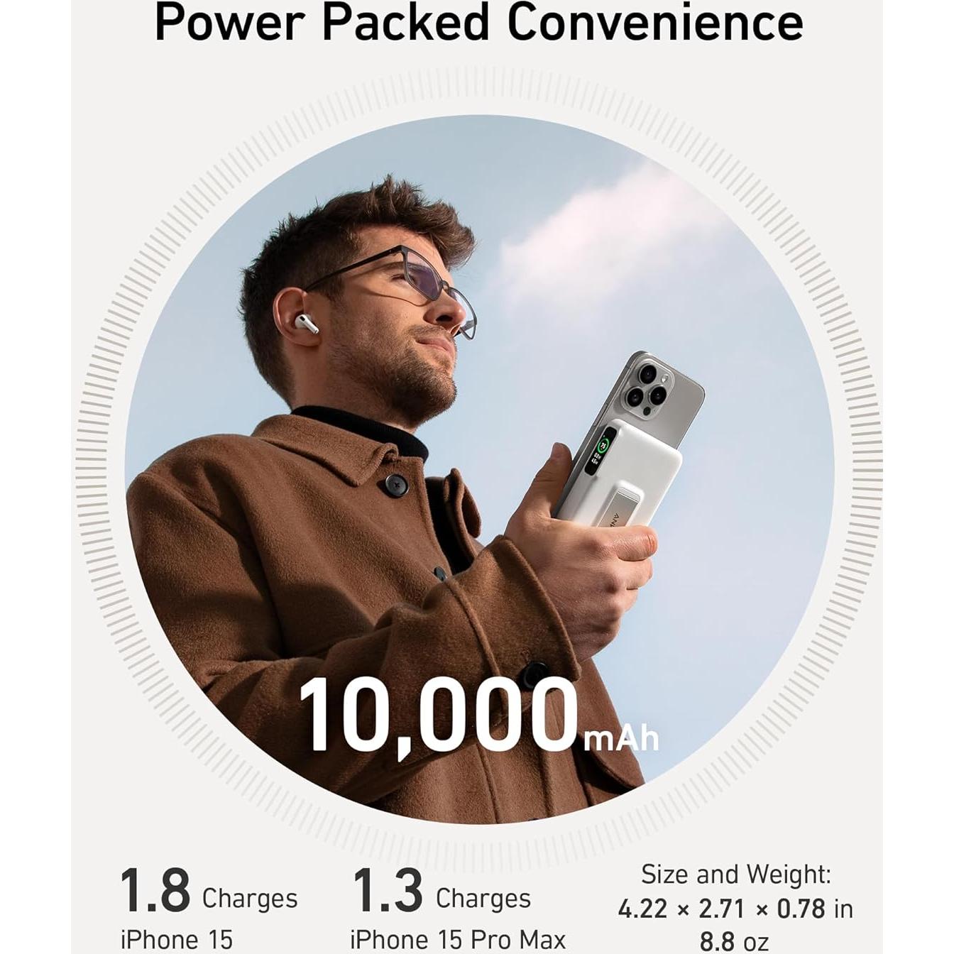 Power Bank Anker MagGo 10,000mAh Carga Rápida Qi2 15W