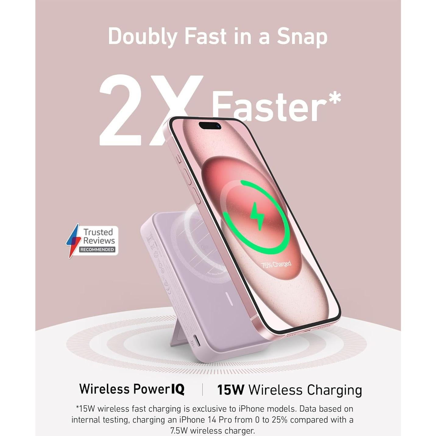 Cargador Portátil Anker MagGo 10,000mAh 15W Qi2 para iPhone