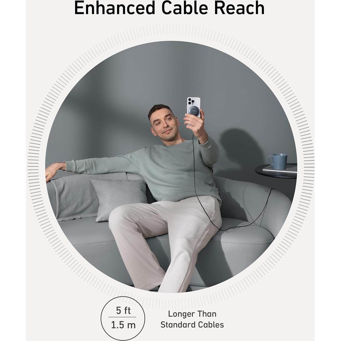 Cargador Inalámbrico Magnético Anker MagGo 15W con Pantalla