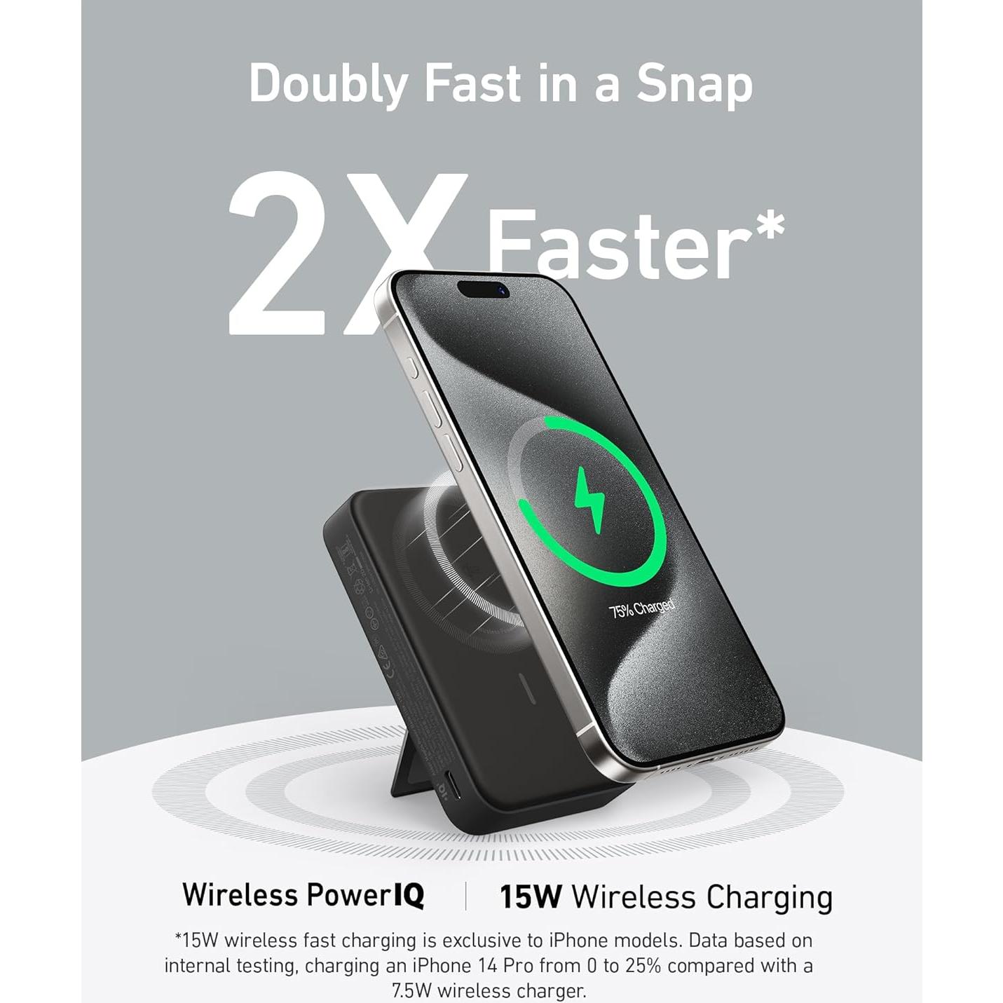 Cargador Inalámbrico Magnético Anker MagGo 15W con Pantalla